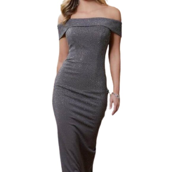 MGNY By Mori Lee Beaded Jersey Mother of the Bride Dresses Slate Size 10